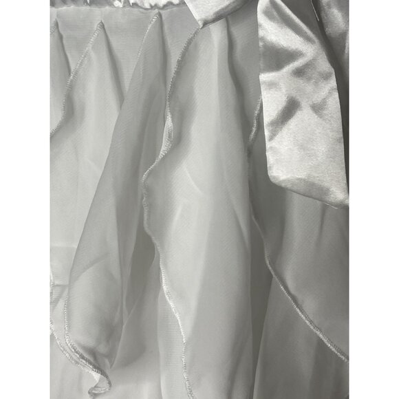 Knit Works Girls 6 Silver Sequin Party Dress Ruffle Chiffon Layered Skirt - Picture 8 of 8